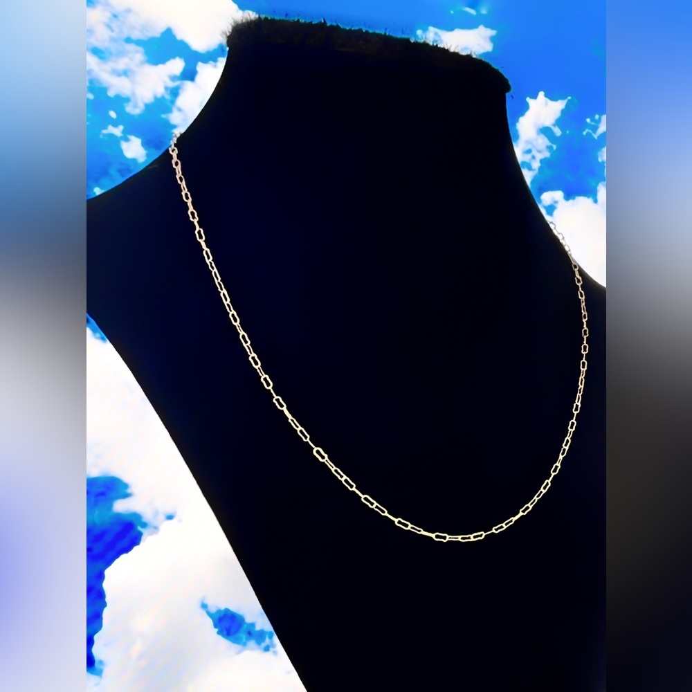 Solid 14k gold 17” chain necklace